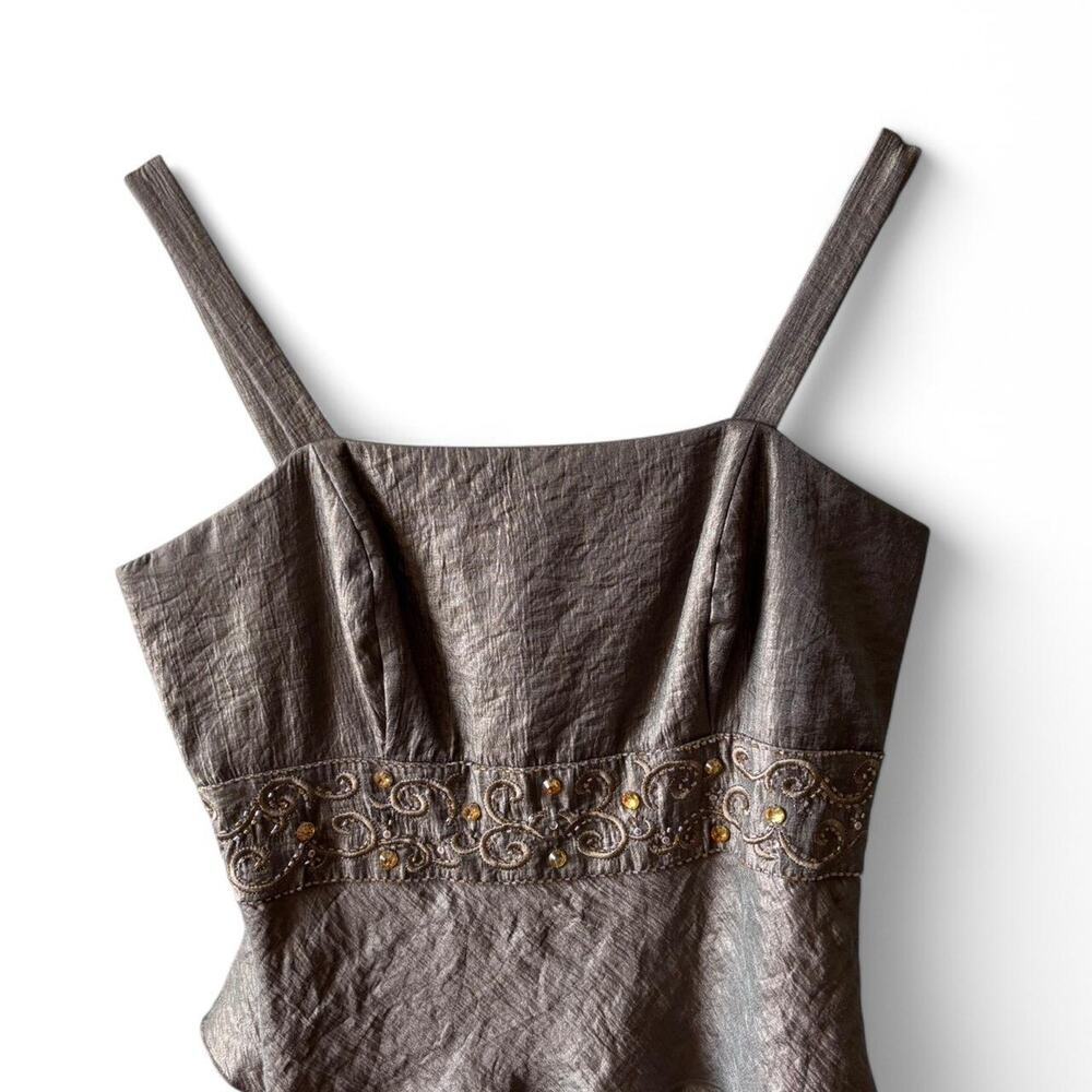 R&M Collection Bronze Tiered Metallic Cocktail Dress – Size 12